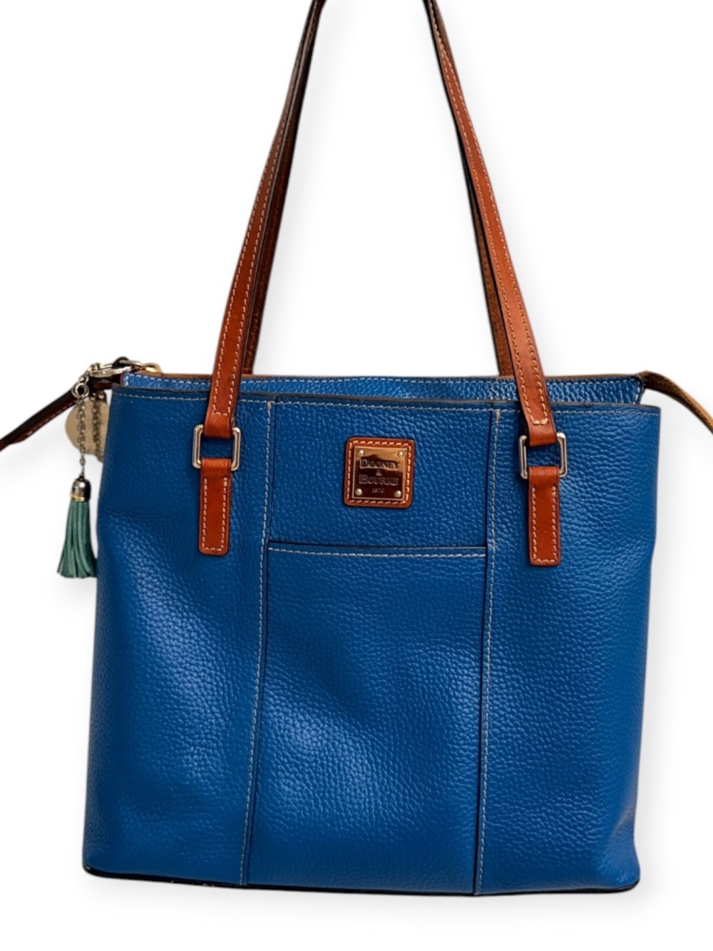 Dooney & Bourke Blue Pebble Grain Leather Small Lexington Tote